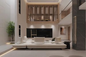 中山三乡畔山中心城560㎡别墅现代极简风设计